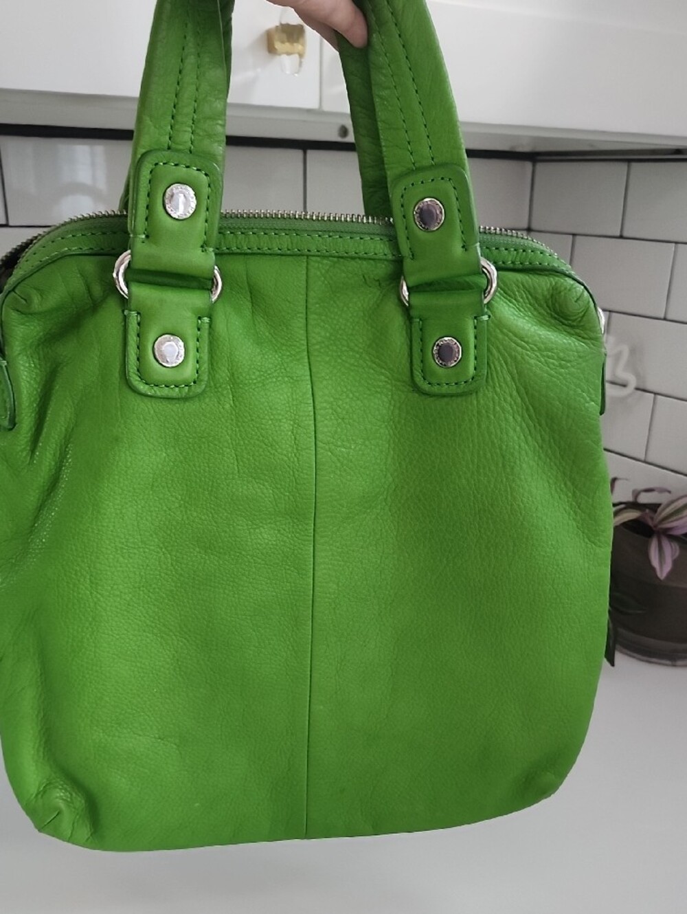 Marc Jacobs Bright Green Leather Satchel - Picture 5 of 8